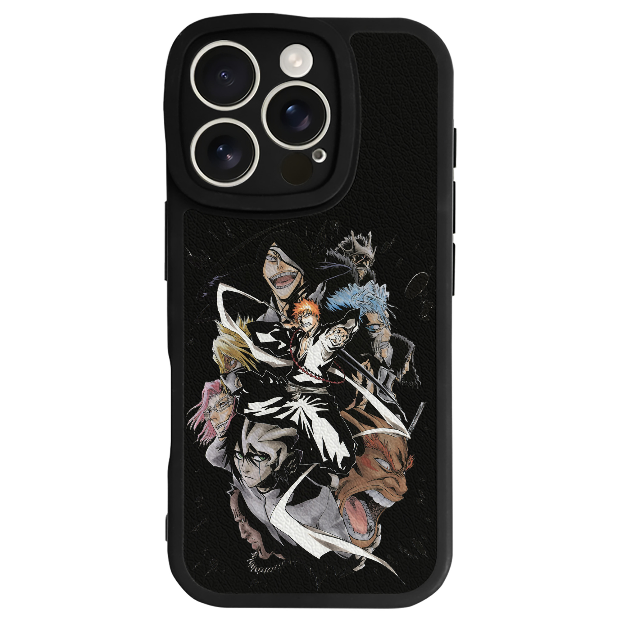 （画像用） ブリーチ 黒崎一護（くろさき いちご）BLEACH Kurosaki Ichigo 【iPhone 16シリーズ対応】シリコンスマホケース（レザー調） 材質：シリコン